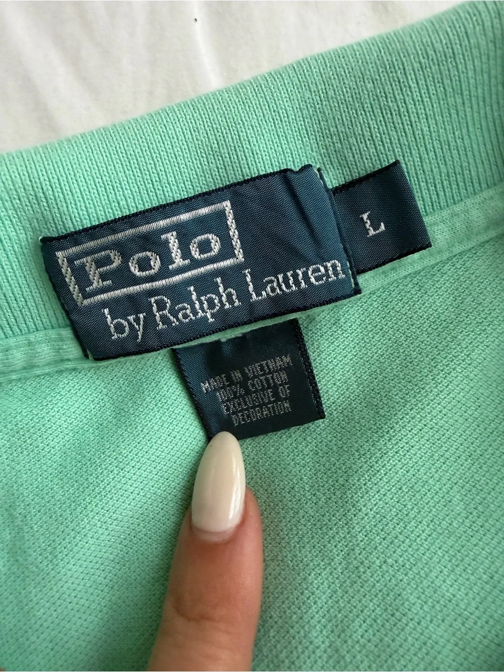 Ralph Lauren Mint Green Short-Sleeve Polo with Pink Logo